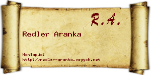 Redler Aranka névjegykártya